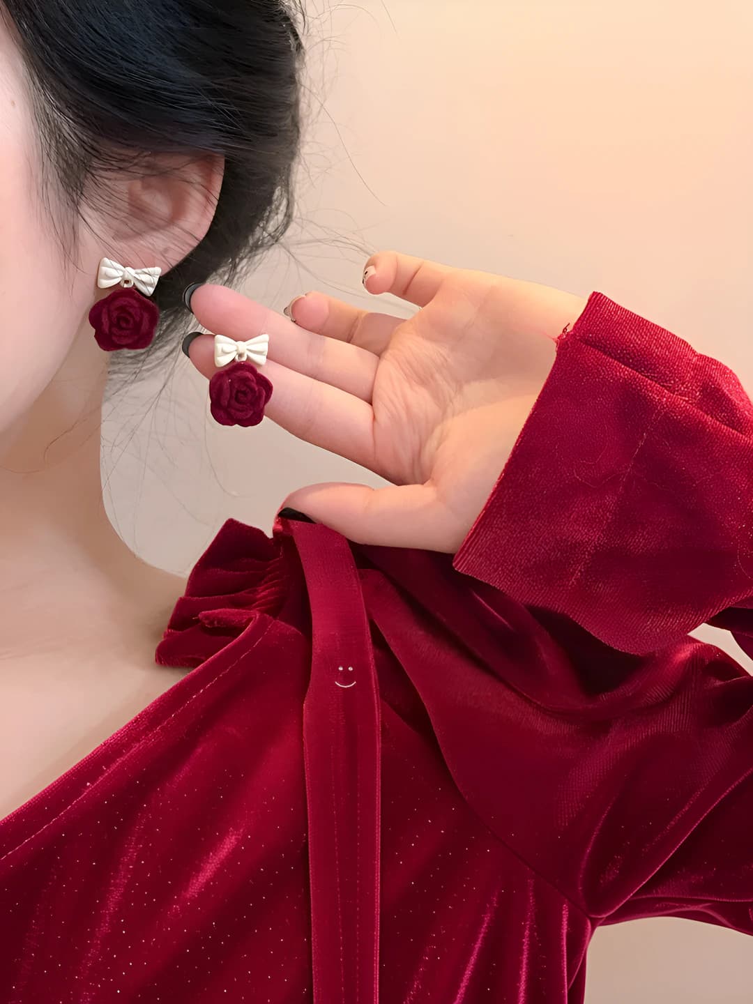 Серьги-бабочки с флоксовым цветком