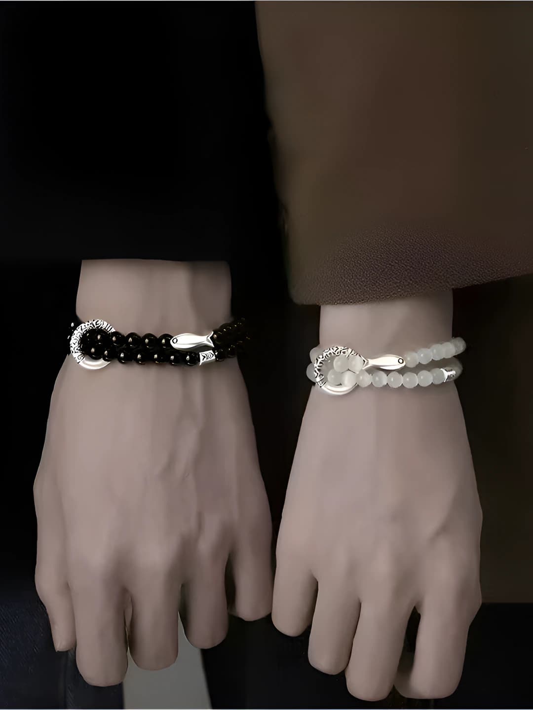 Women's metal alloy beaded bracelet with geometric design, office style