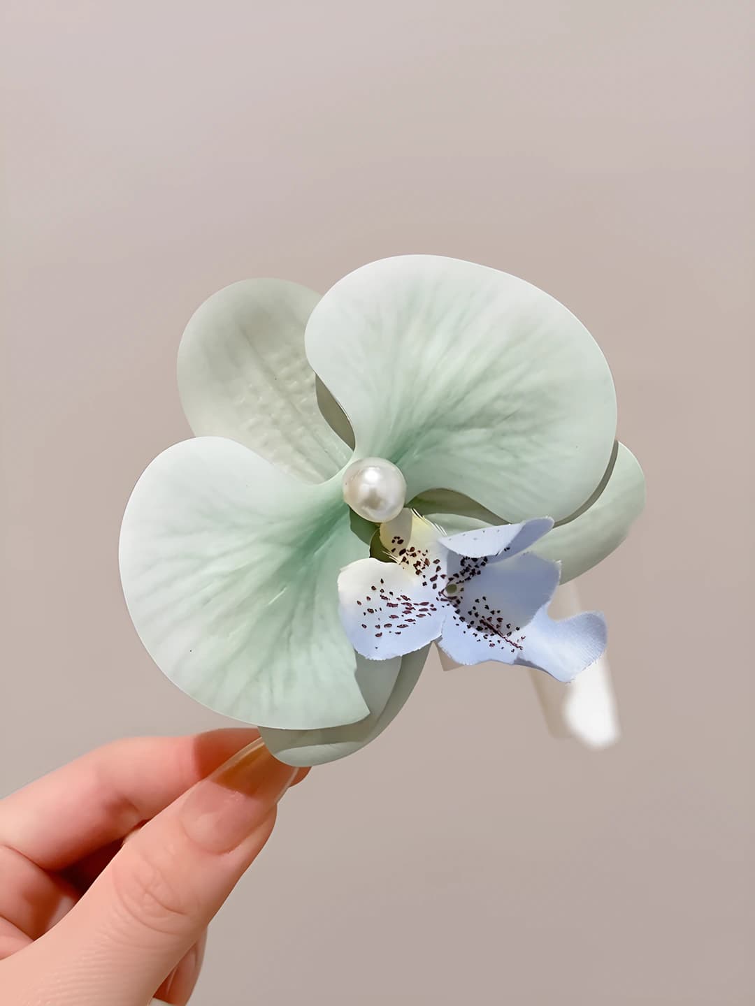 4# Green-Phalaenopsis pearl clip 9 cm