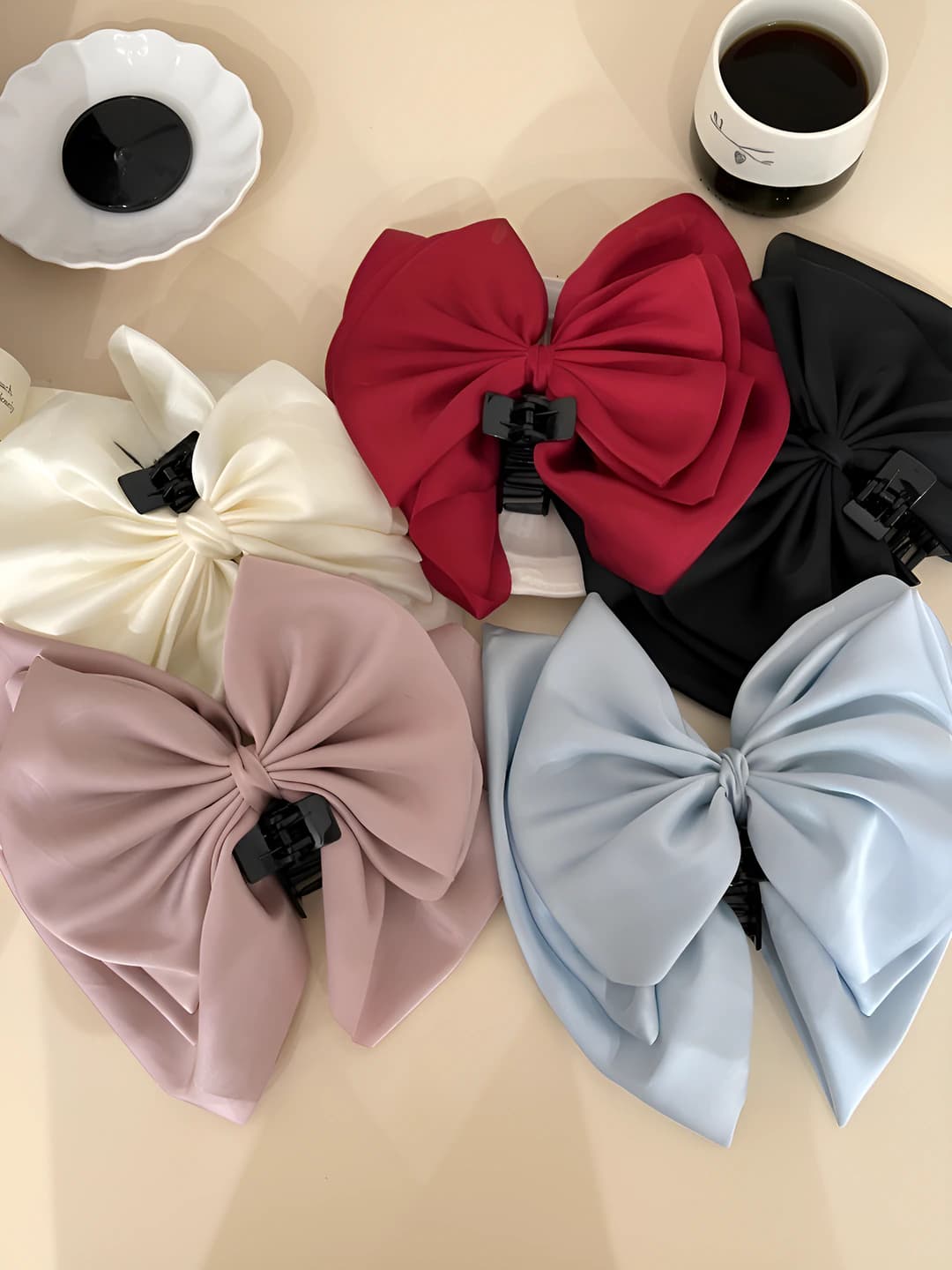 Women's satin hair clip with bow in Korean style 2026