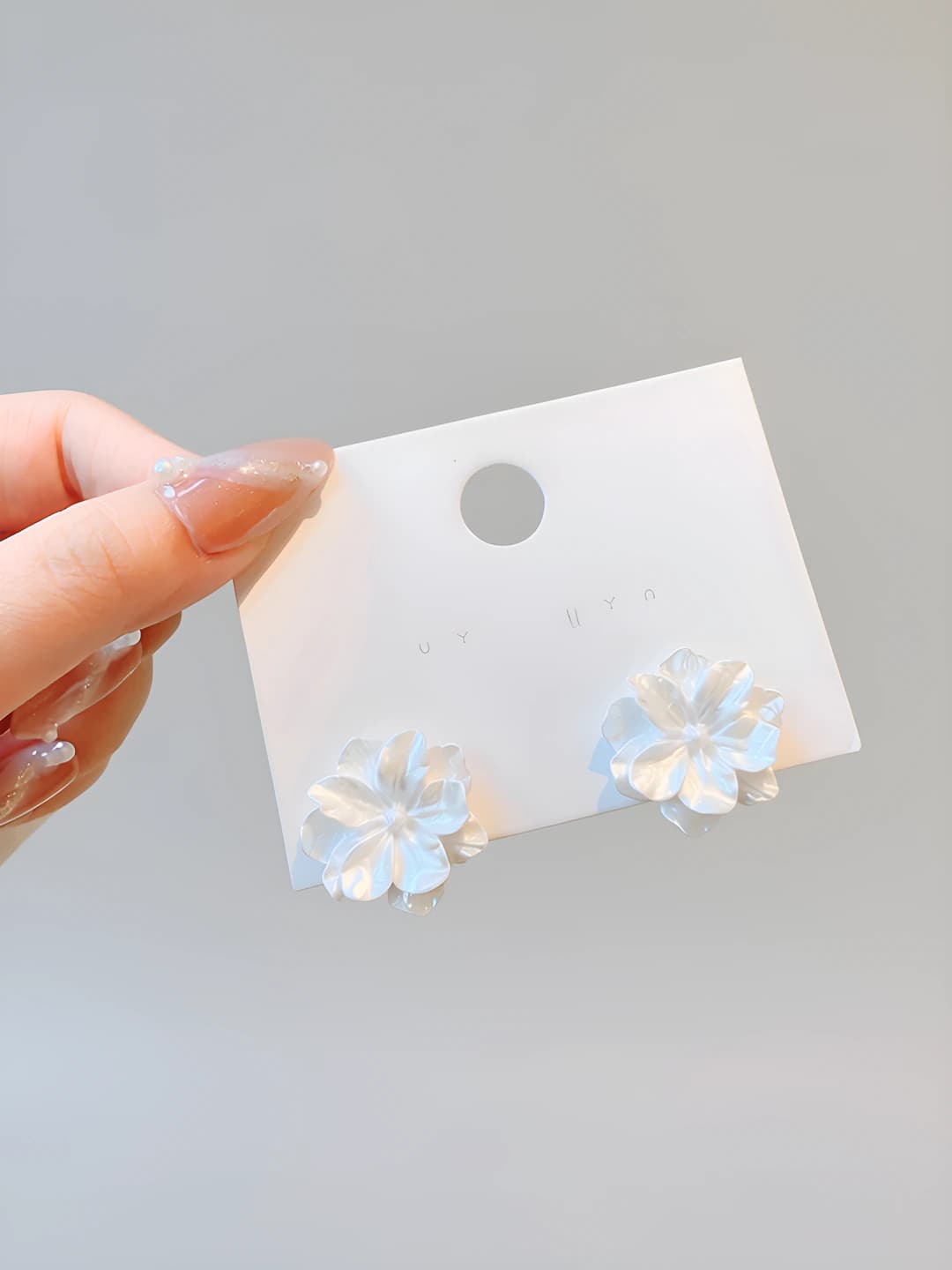 White flower earrings