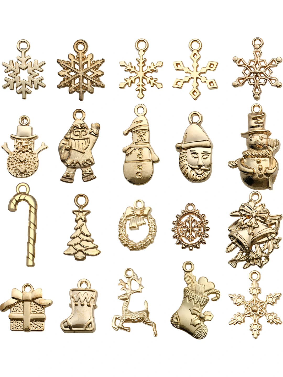 20 pcs mixed KC gold Christmas charms-20 variants 1 each-23g-SN828