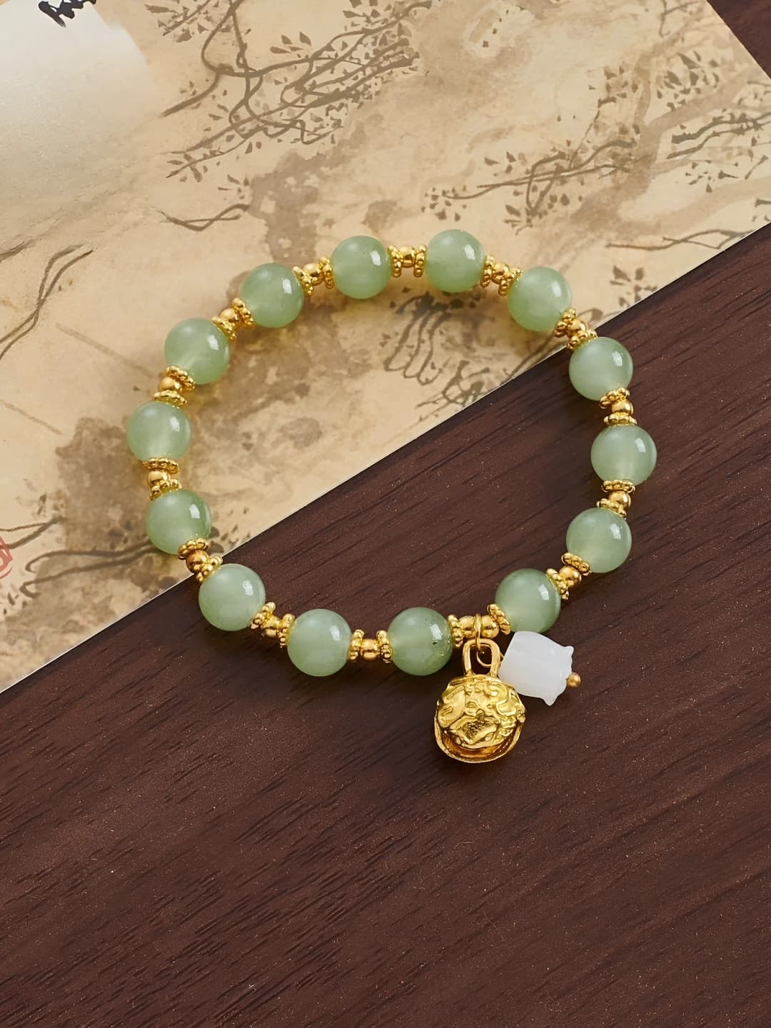 Green bell flower bracelet