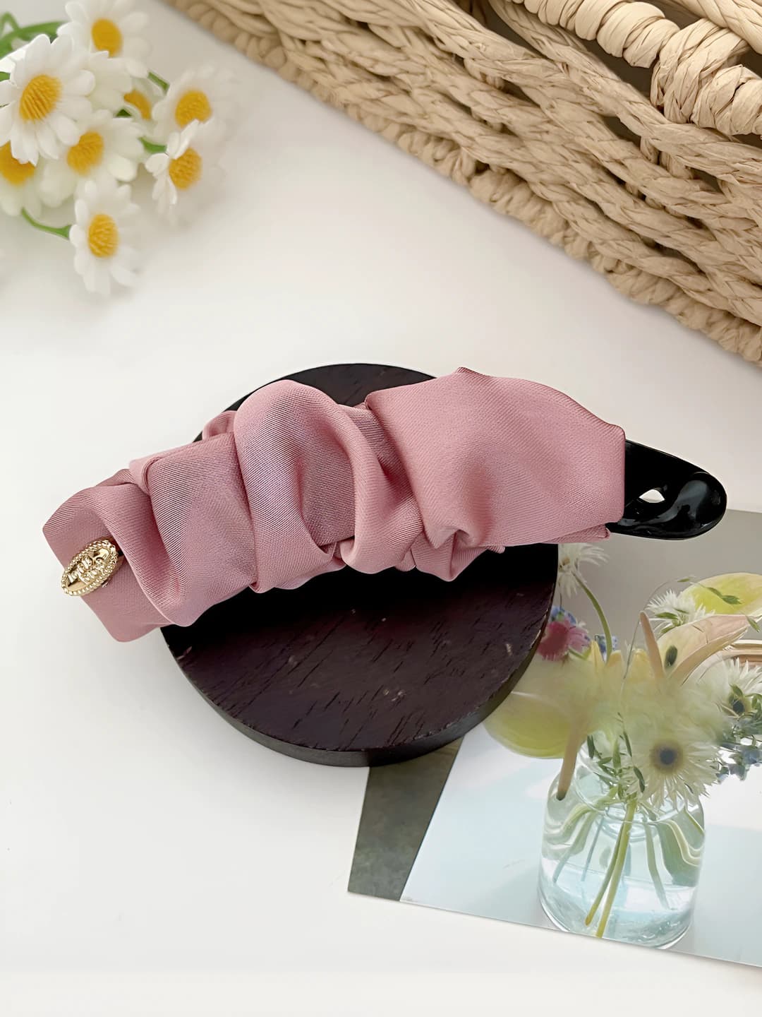 Pink, pleated