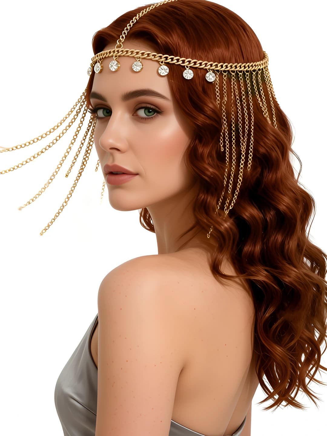 Gold, exotic tassel hair accessory
