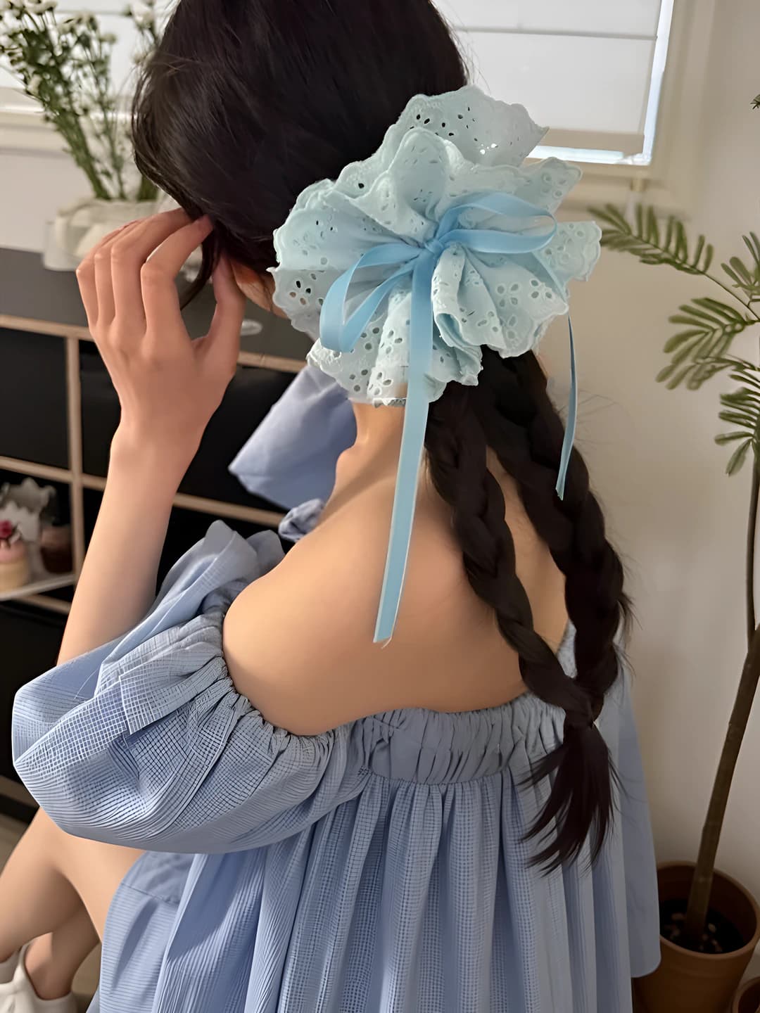 4# Blue drawstring - 30*14cm