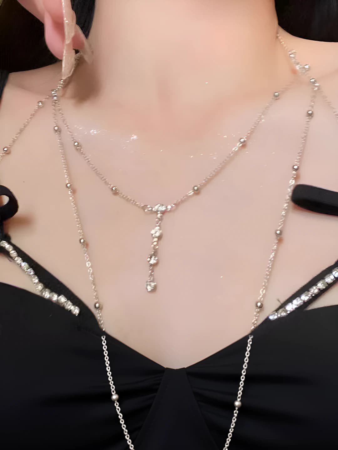 Silver body chain