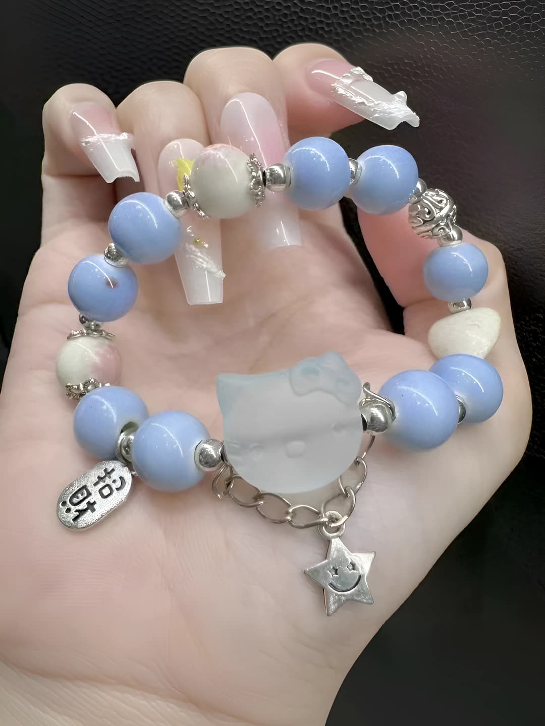 Semi-transparent purple kt cat bracelet [1 pc]