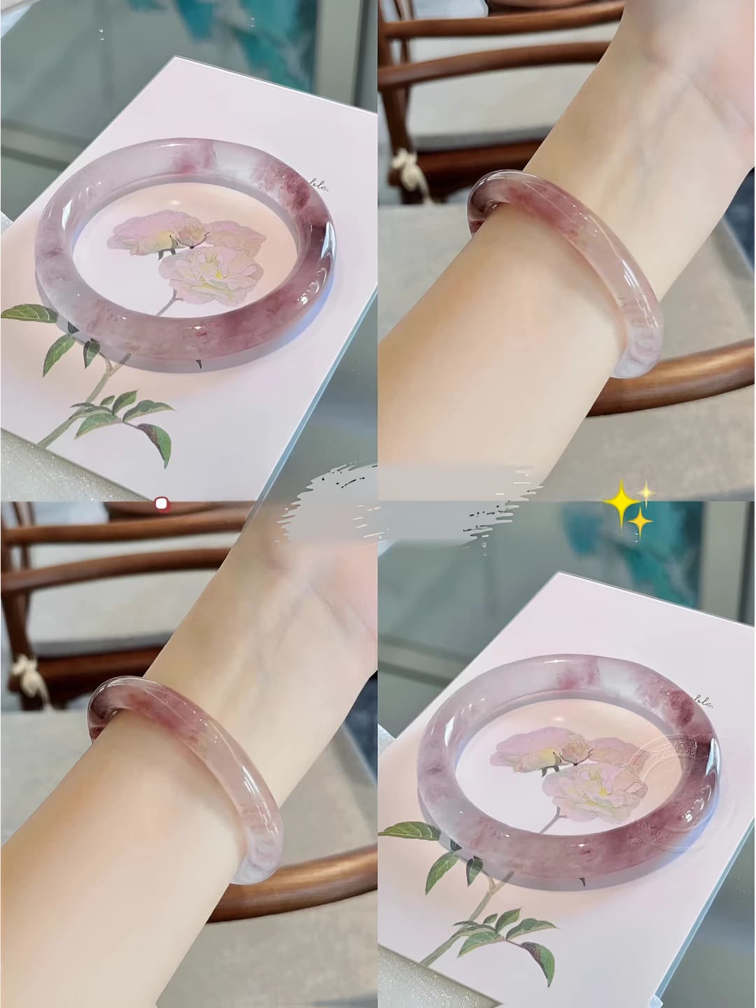 Chunky bangle, Raspberry Bubble, 62mm