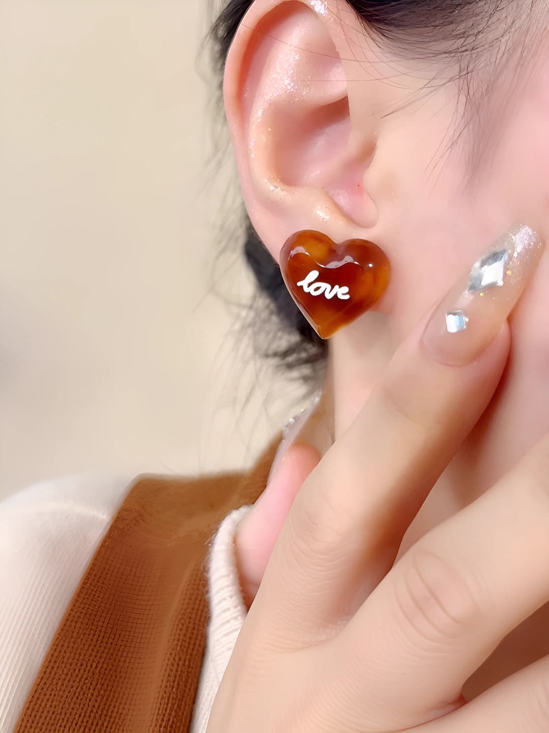 Янтарные love сердечки