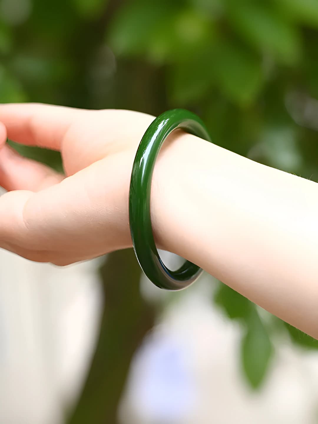 Толстый браслет, Тёмно-зелёный, 62mm
