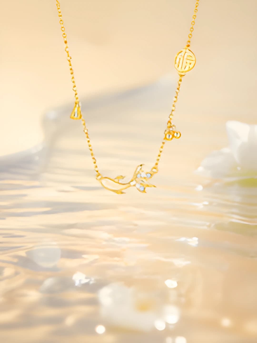 Women's 2026 ins style geometric necklace, copper material, design element: lucky pattern, 41-50 cm