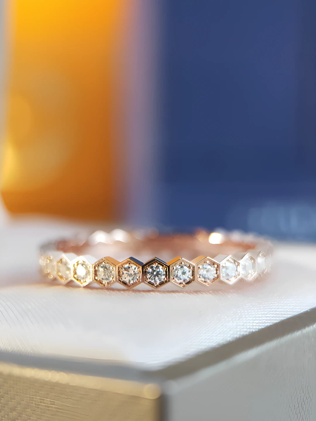 Rose gold full circle diamonds