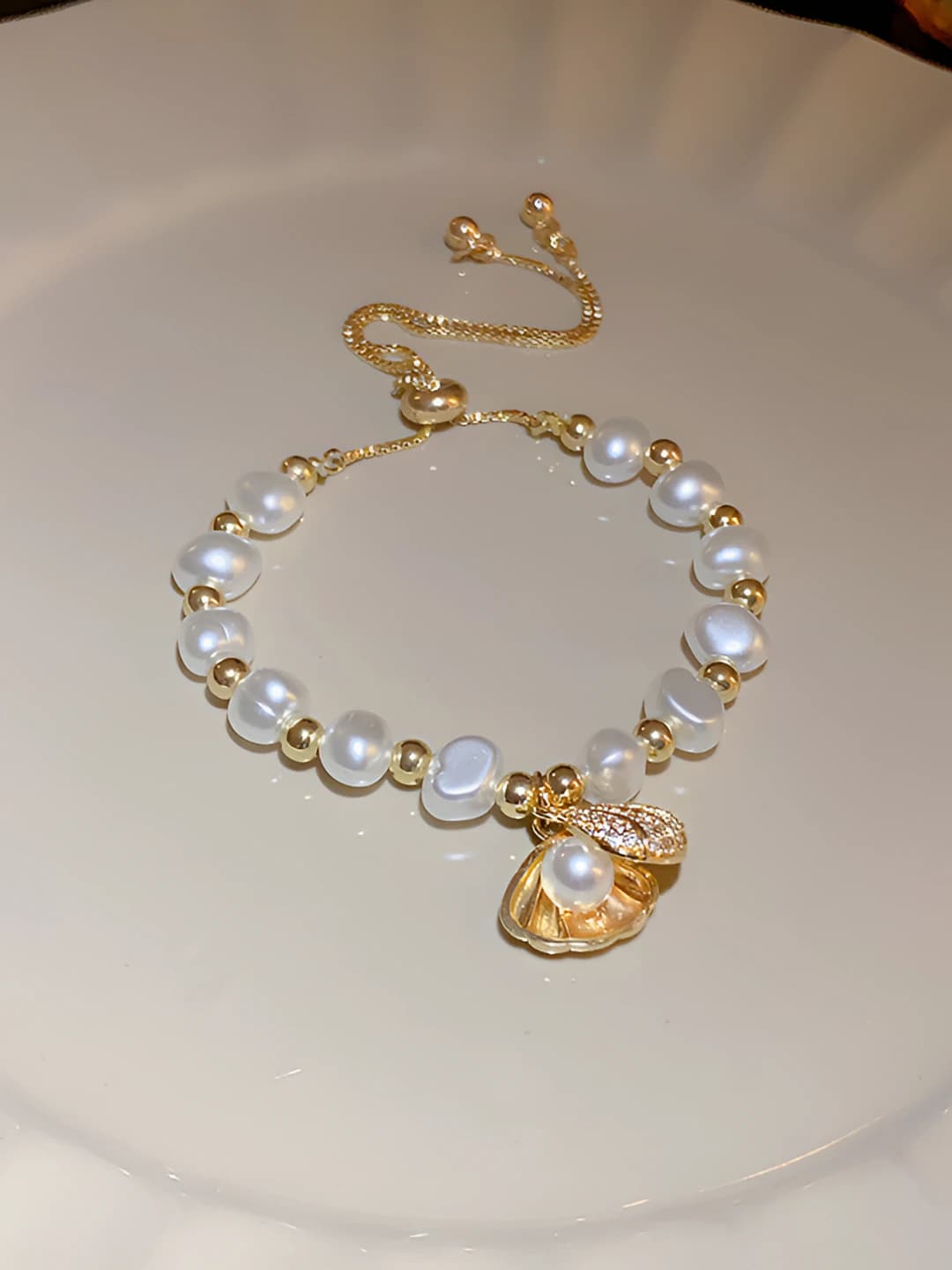 6# Bracelet - Oltin - Nizoregular marvarid