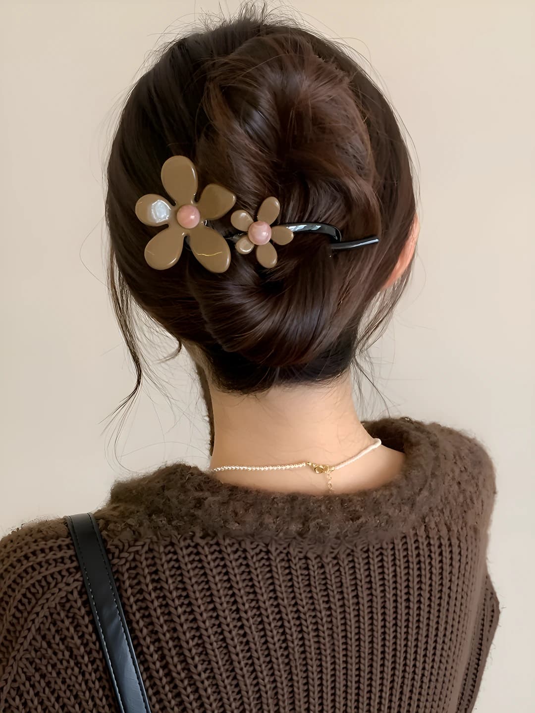 1# Black clip coffee flowers