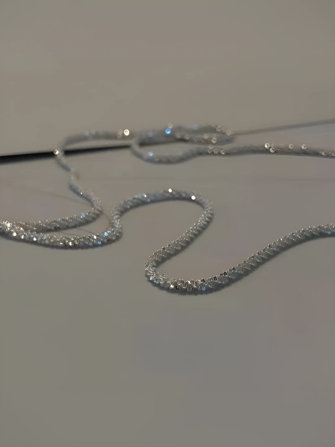 Women's cable knit, shimmering, Korean style, minimalist, starry design chain