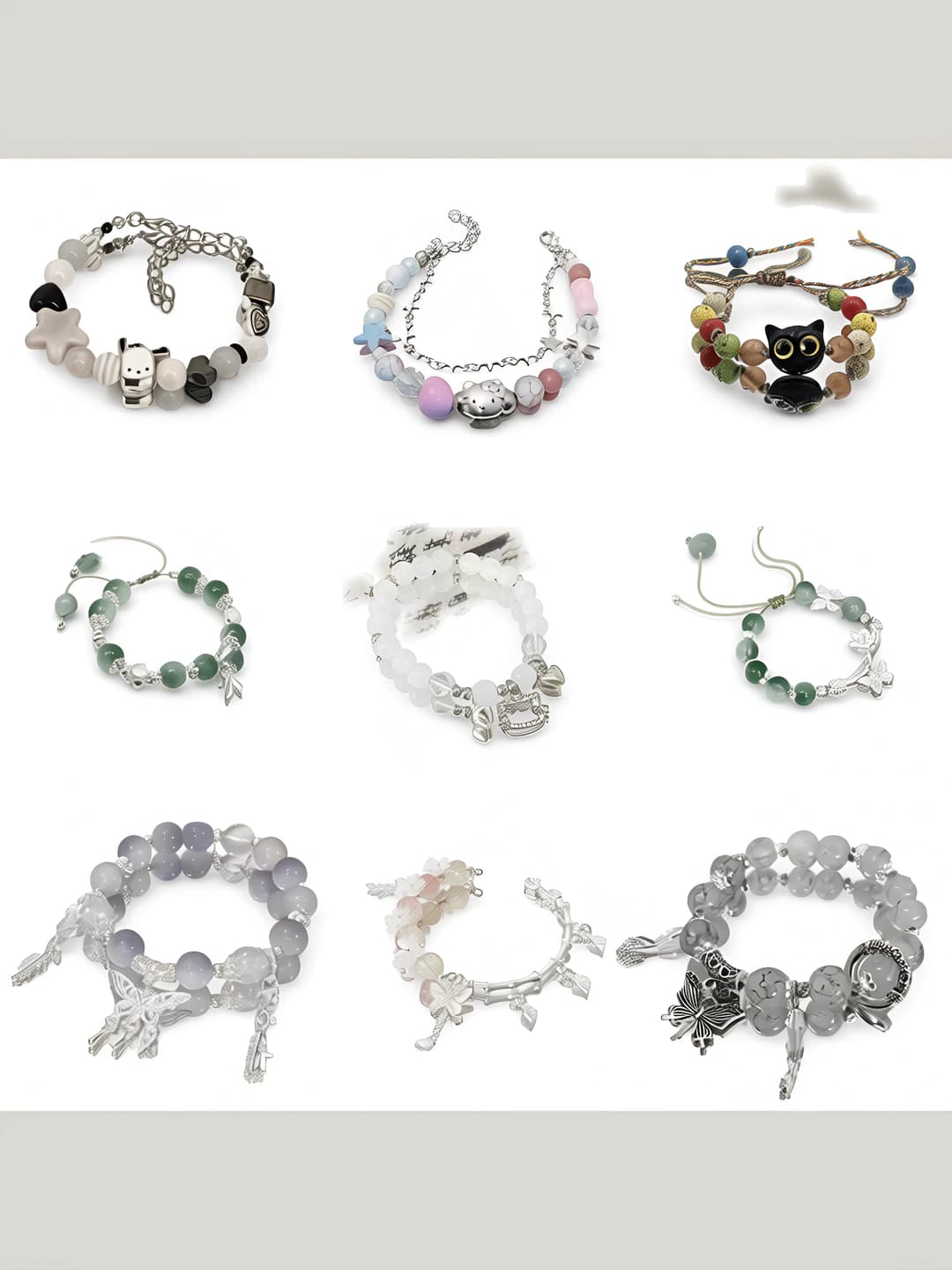 Women's beaded bracelet made of glass and fusing, handmade, in a natural style, with a sweet and elegant design, a gift for a friend
