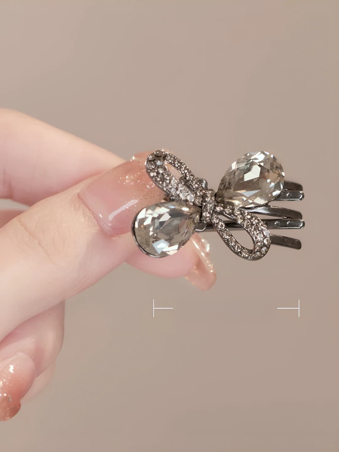 3# Zircon bow hair clip [1 pc]