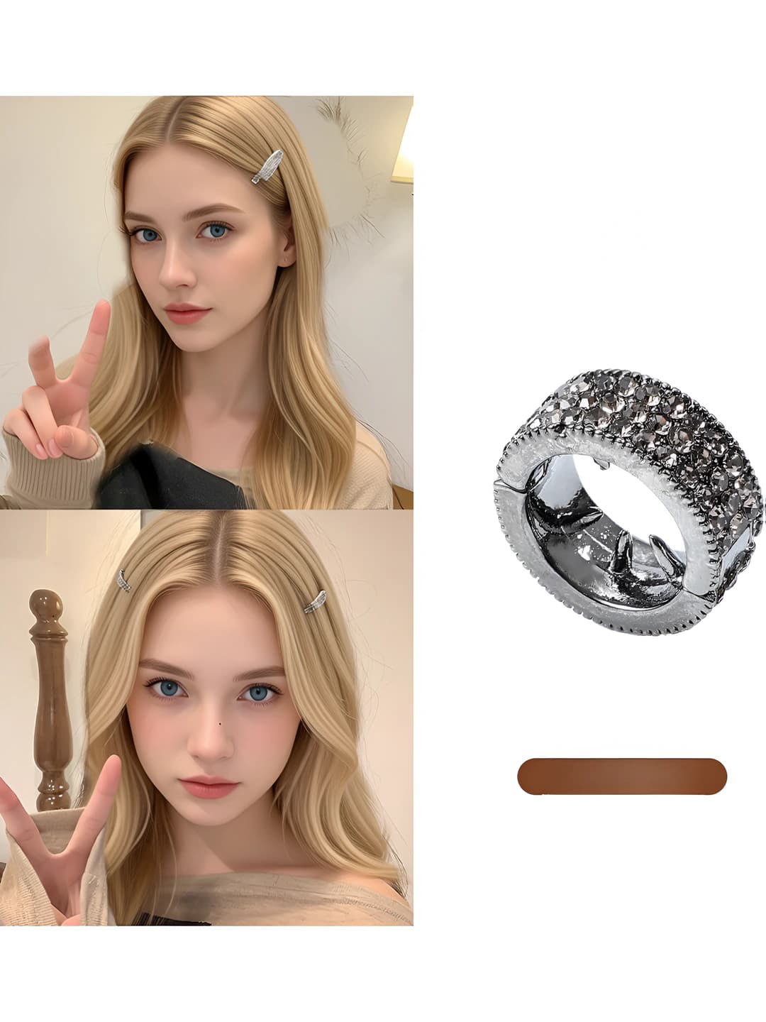 2# Qora metall soch to'qovchi, ~1.5 sm