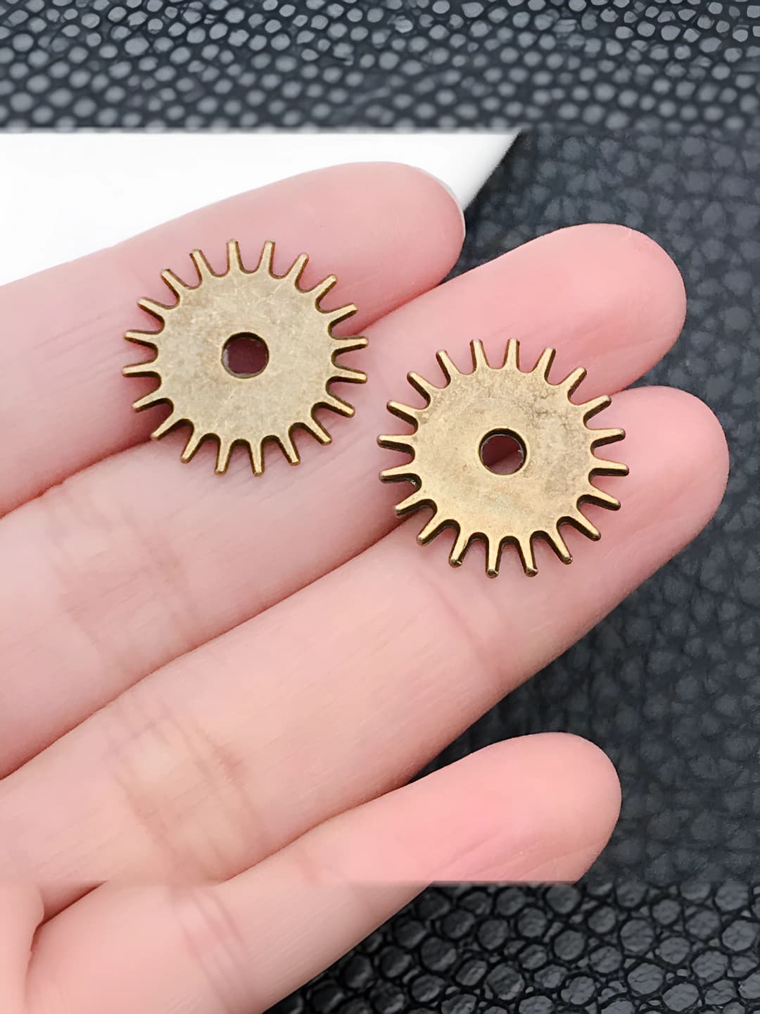 1 шт, античный бирюзовый, шестерня, 17mm, 1.1g