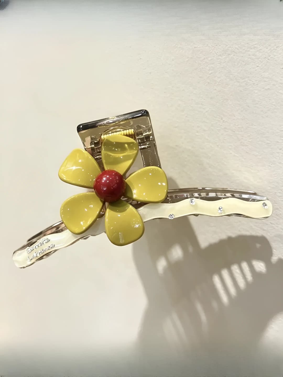 Yellow large floral - double-sided accessory