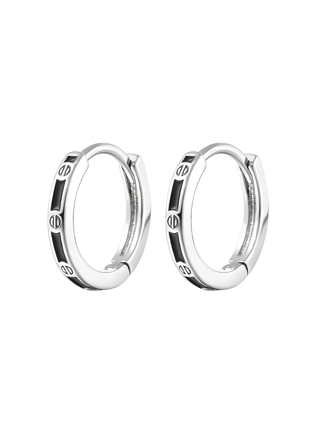 Black - circle ear clips