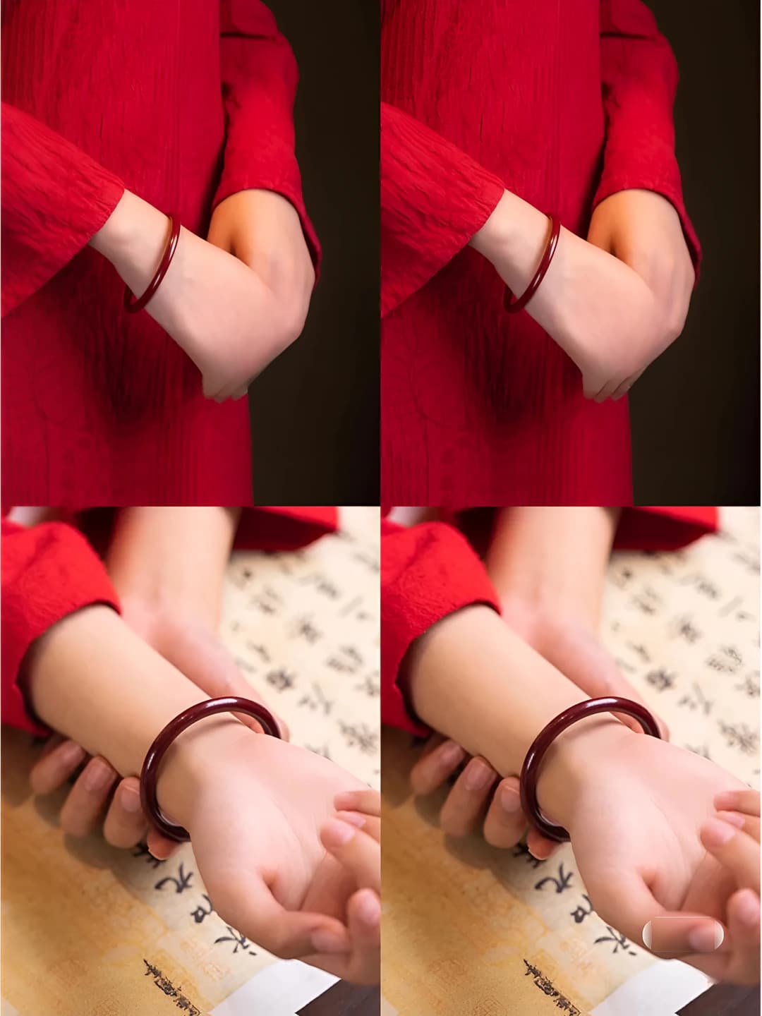Chunky bangle, Cinnabar Red, 58mm