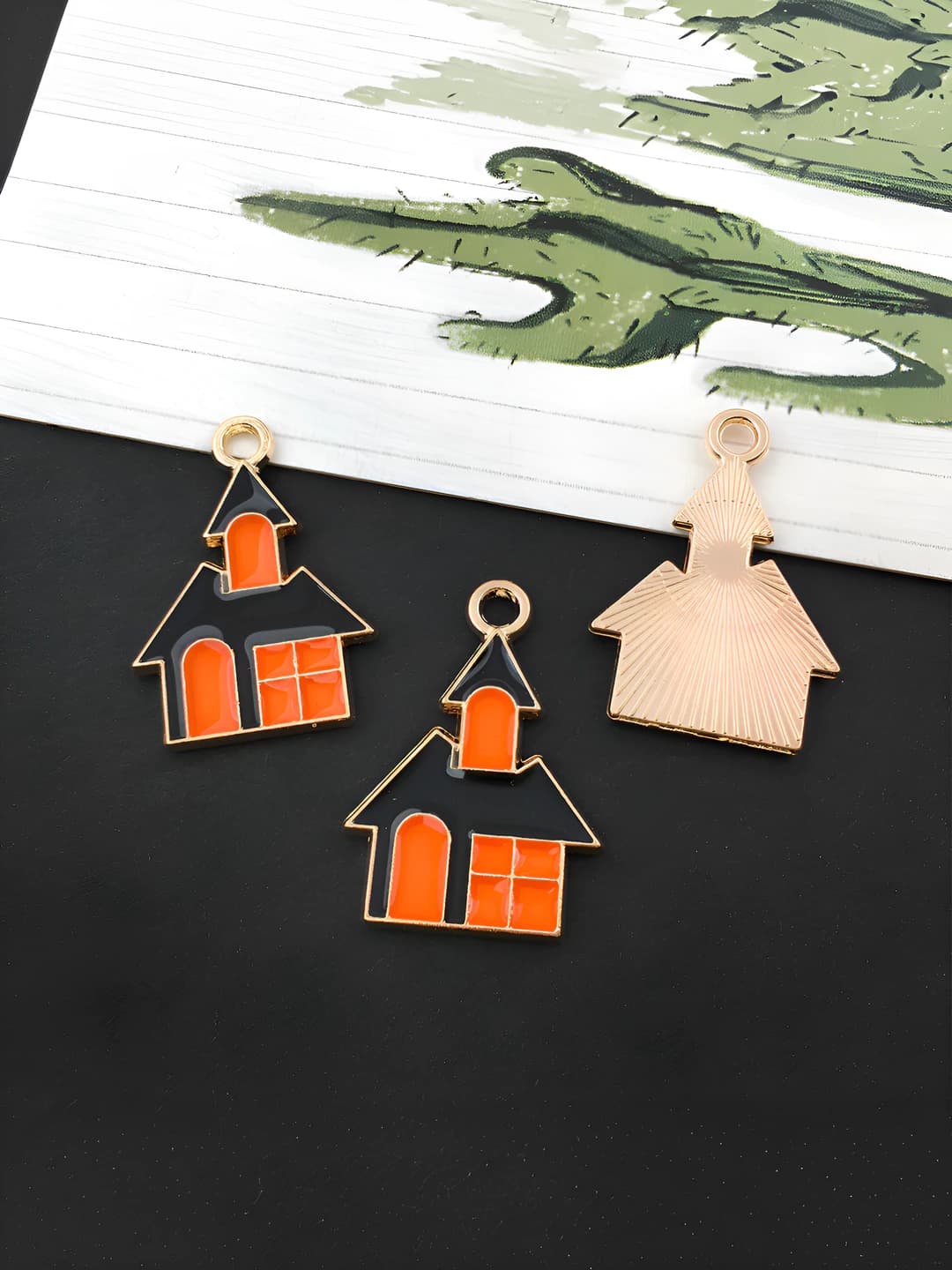 1 dona qora-to'q sariq Xelloyd 15x21mm