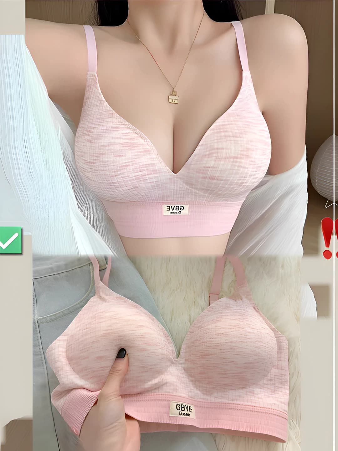 Women's seamless thickened bra with push-up effect, summer, cartoon style