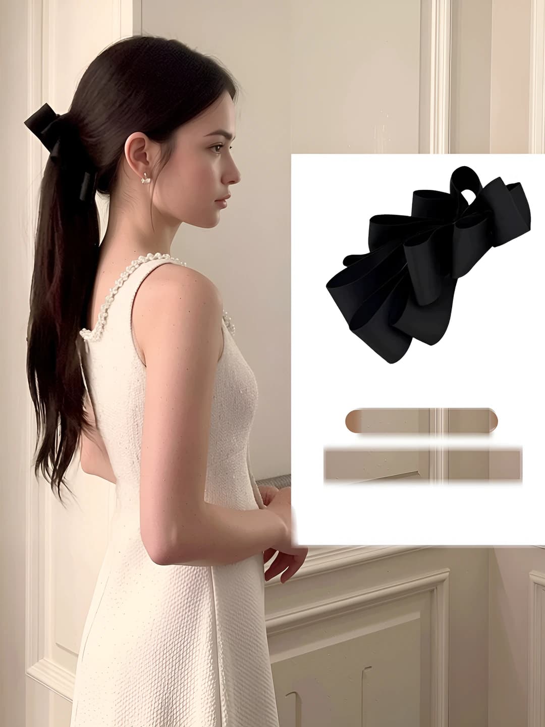 Women's satin banana hair clip, 2026 new model, with bow design element, high-quality processing