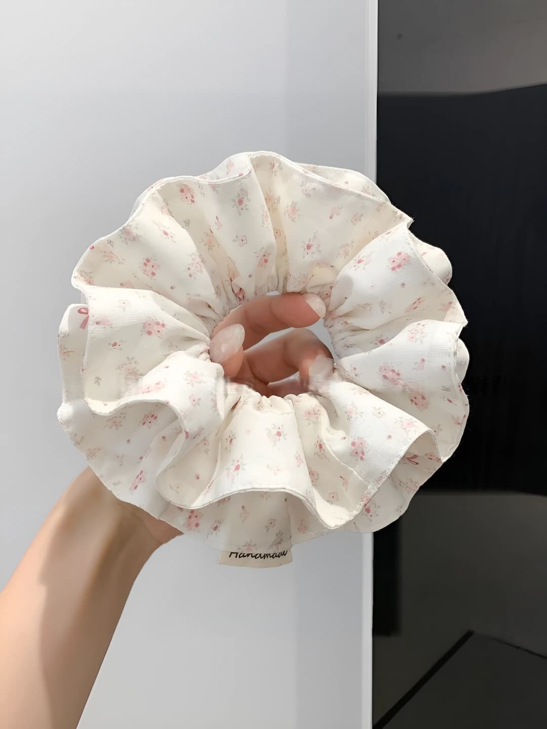 7# Pink-white bow double layer ~15 cm