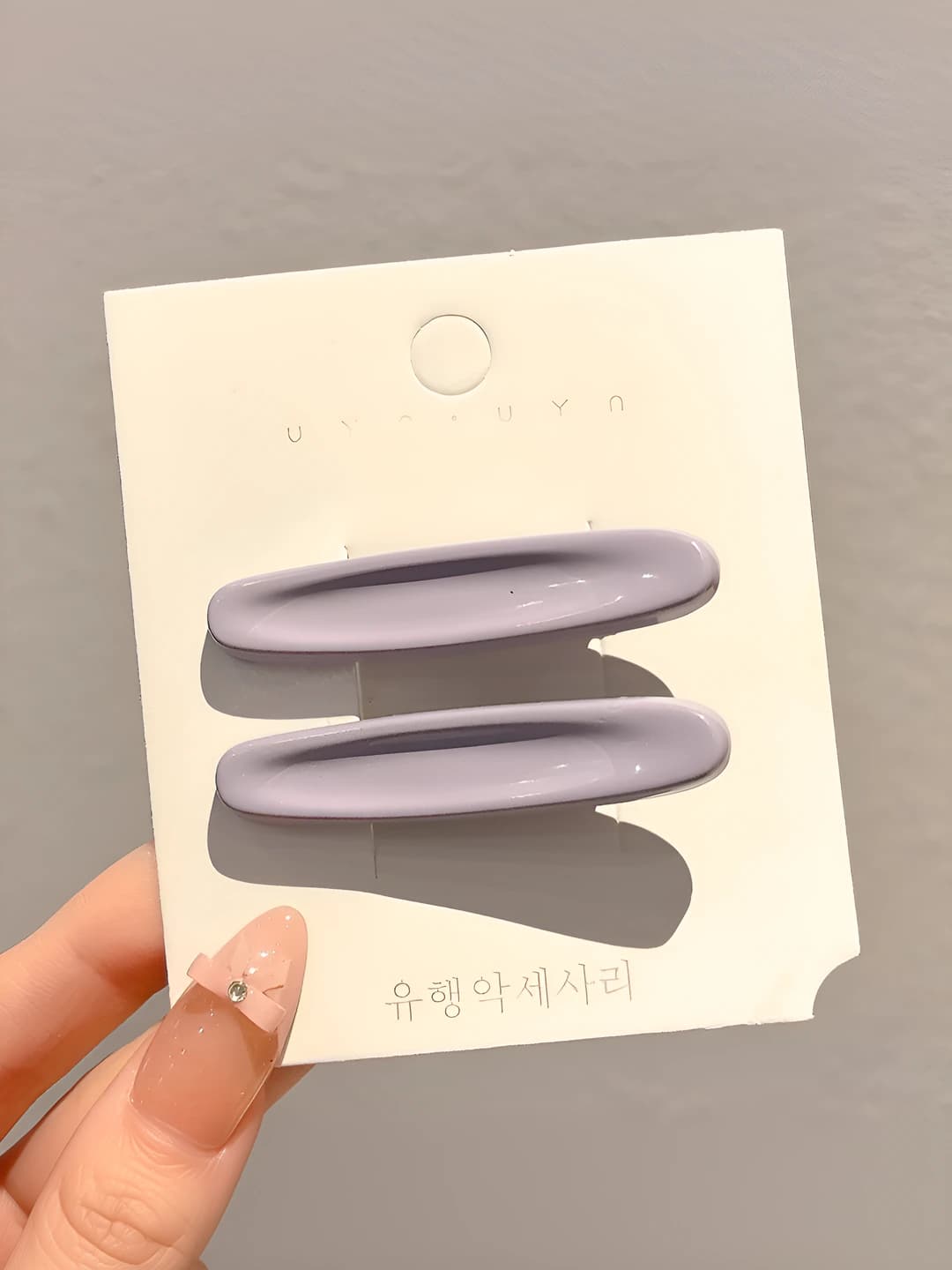 3# Rangli oval gulli soch to'g'asi Binafsha rang Juft ~5.2cm