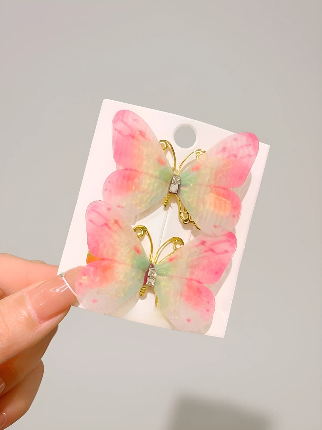 6# Sakura color butterfly pair 4 cm