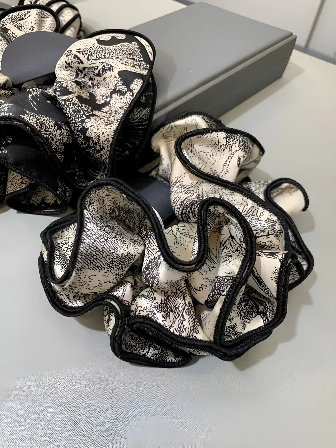 Women's printed stretch hair tie, large size, high elasticity