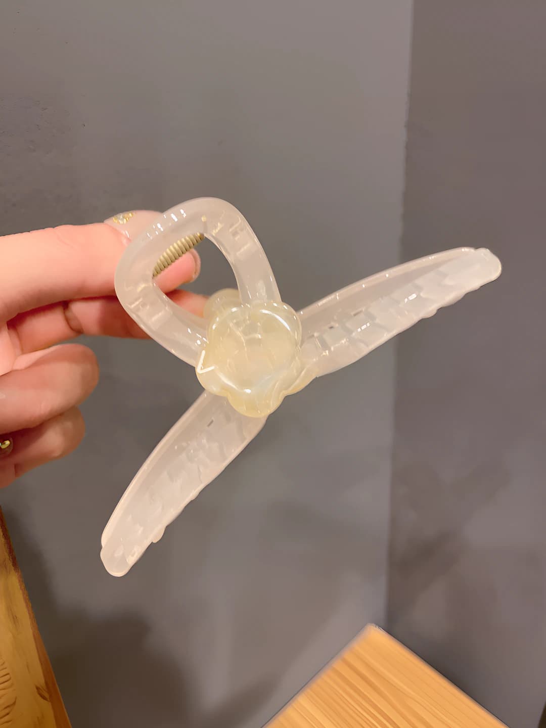 Flower clip, off-white, 13 cm