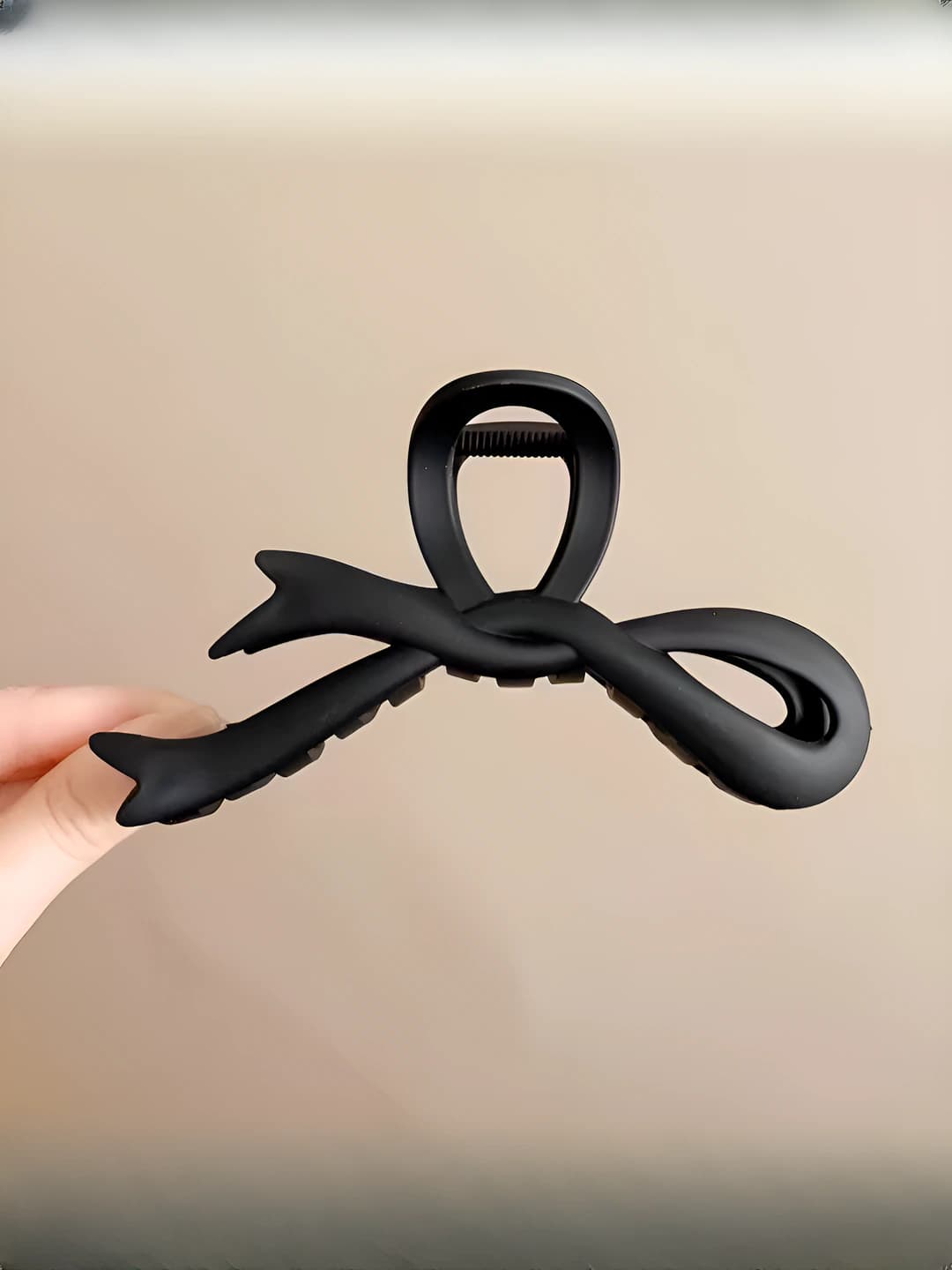 5# Матовый чёрный бантик зажим 11cm