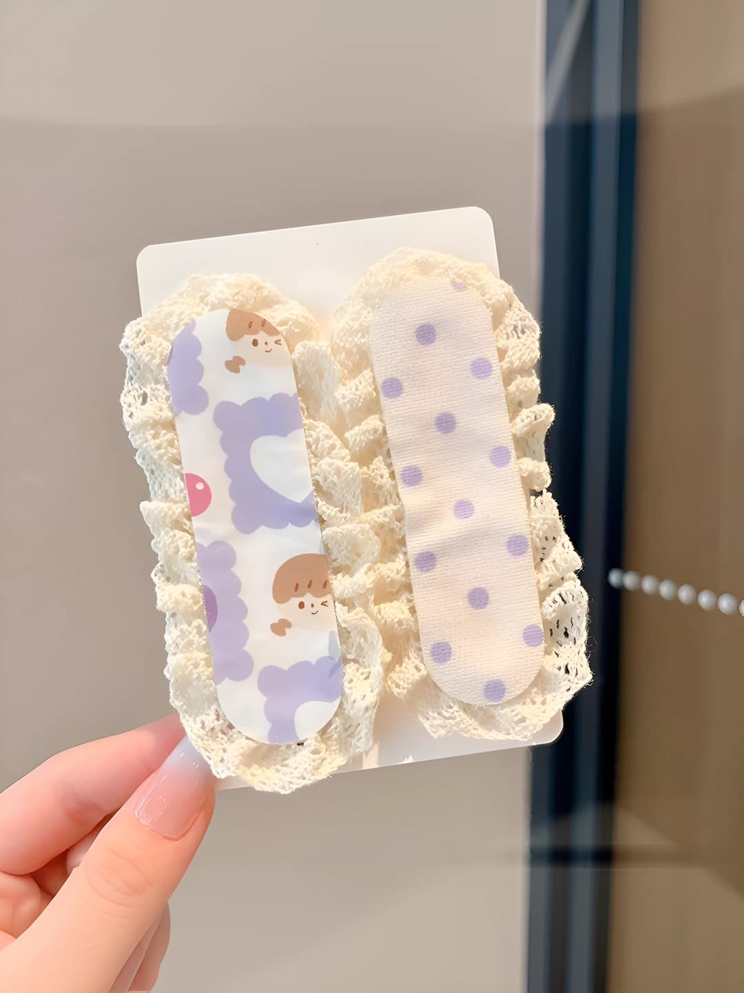 5# Purple polka dot set (11*4.5 cm)