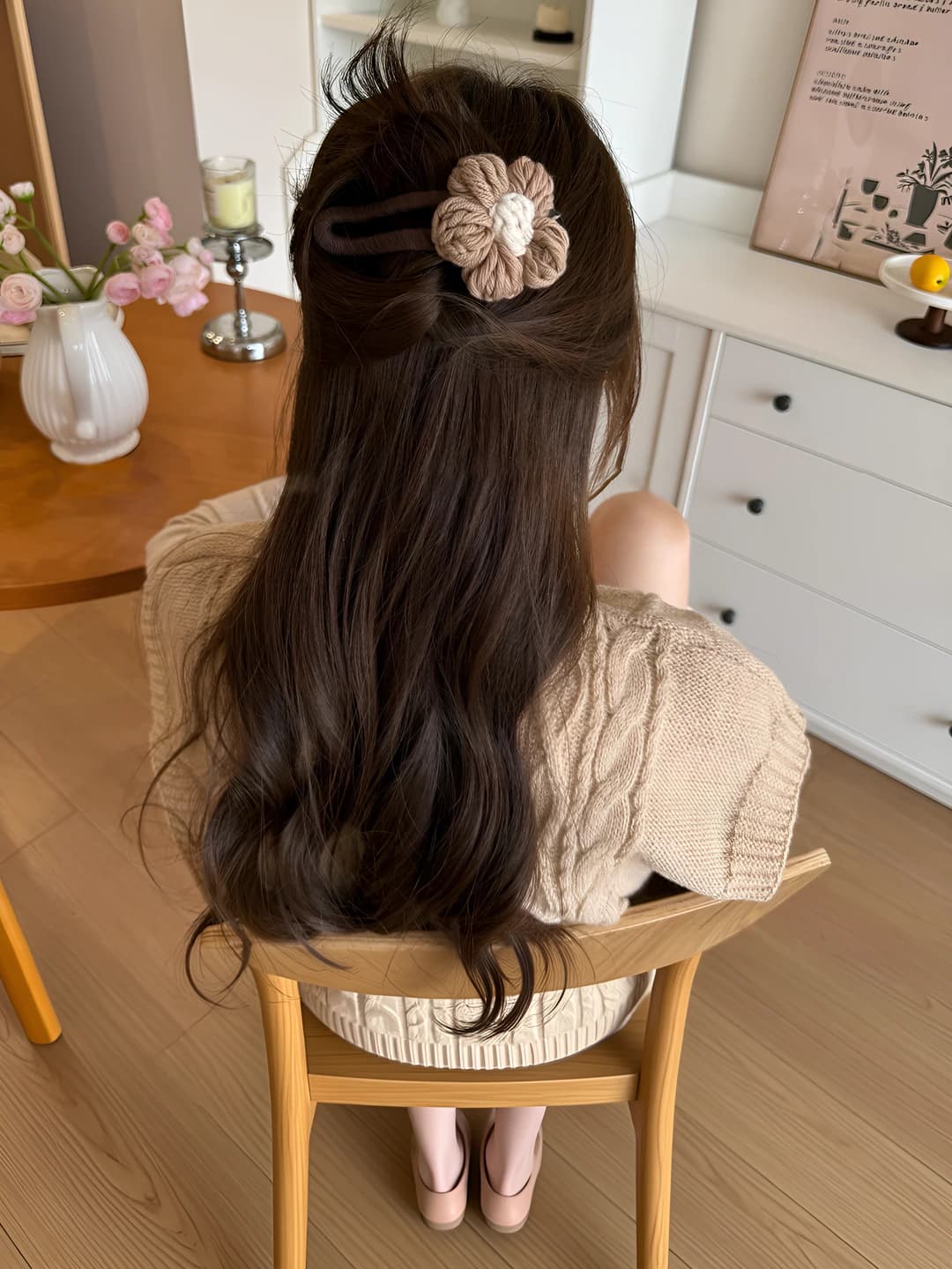 2# Milk coffee large flower clip one