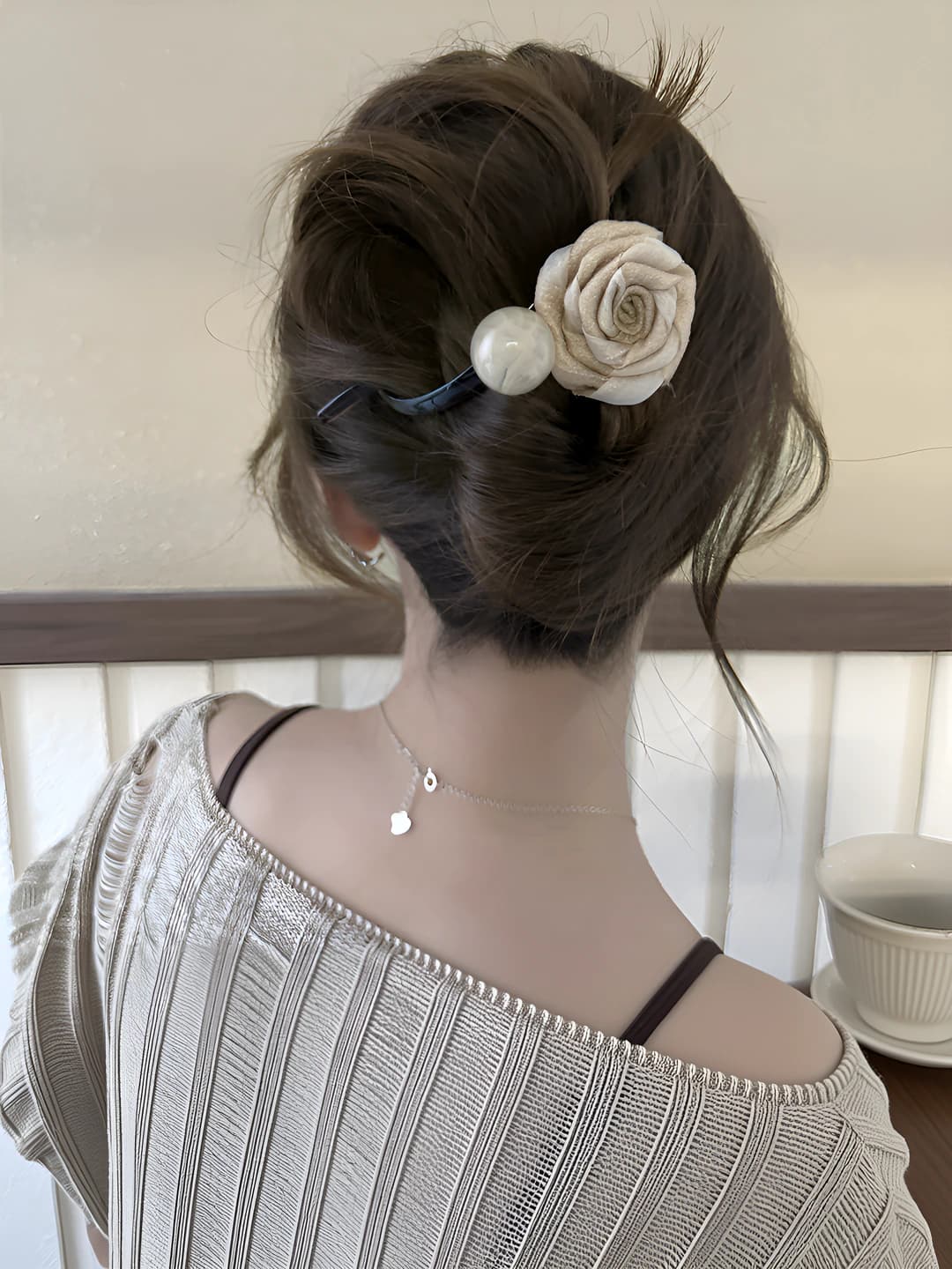 2# цвет молока~сухой розовый шарик закрученный зажим 10.5cm