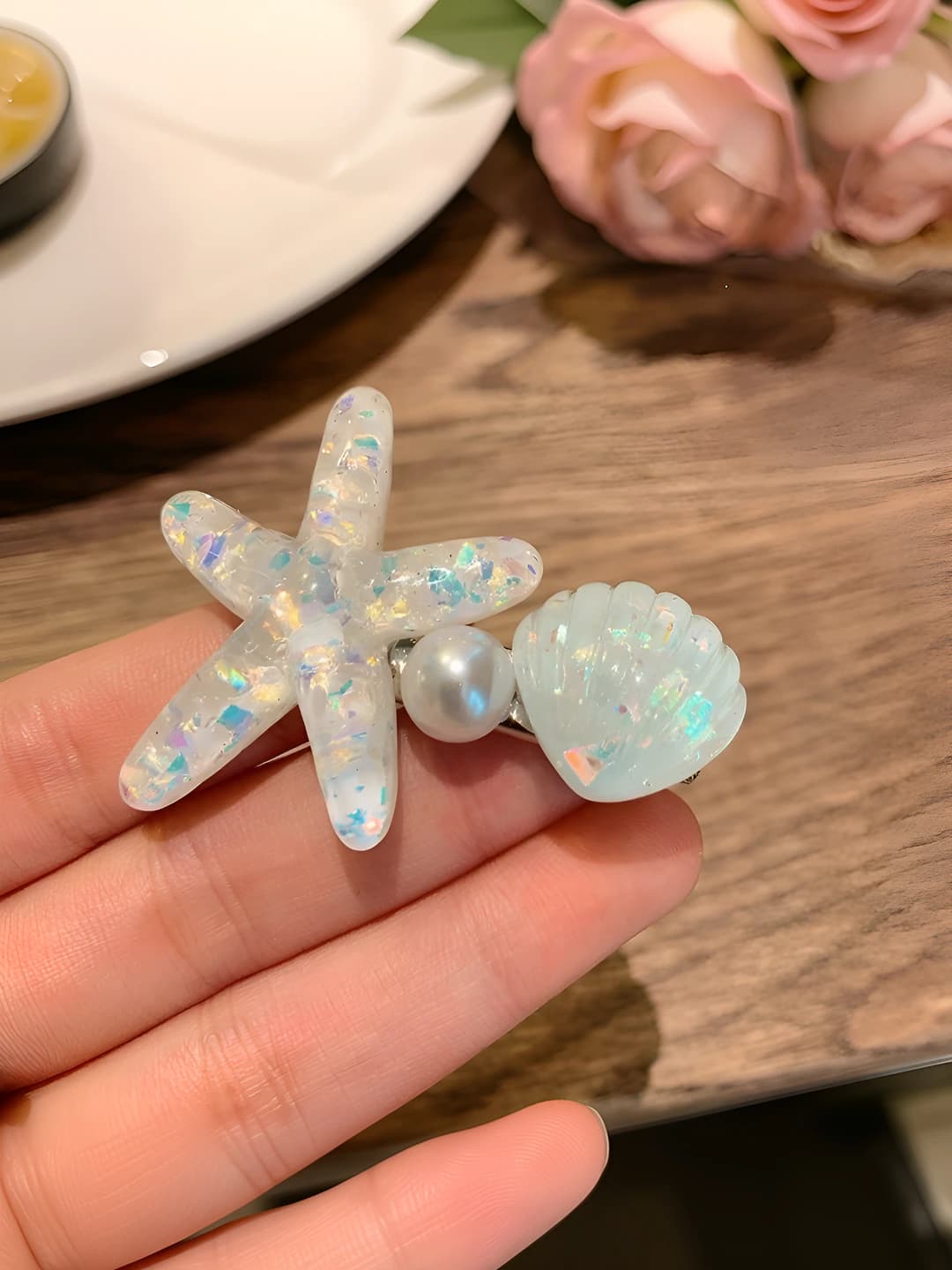 1# White starfish, 5.5 cm, 4 cm