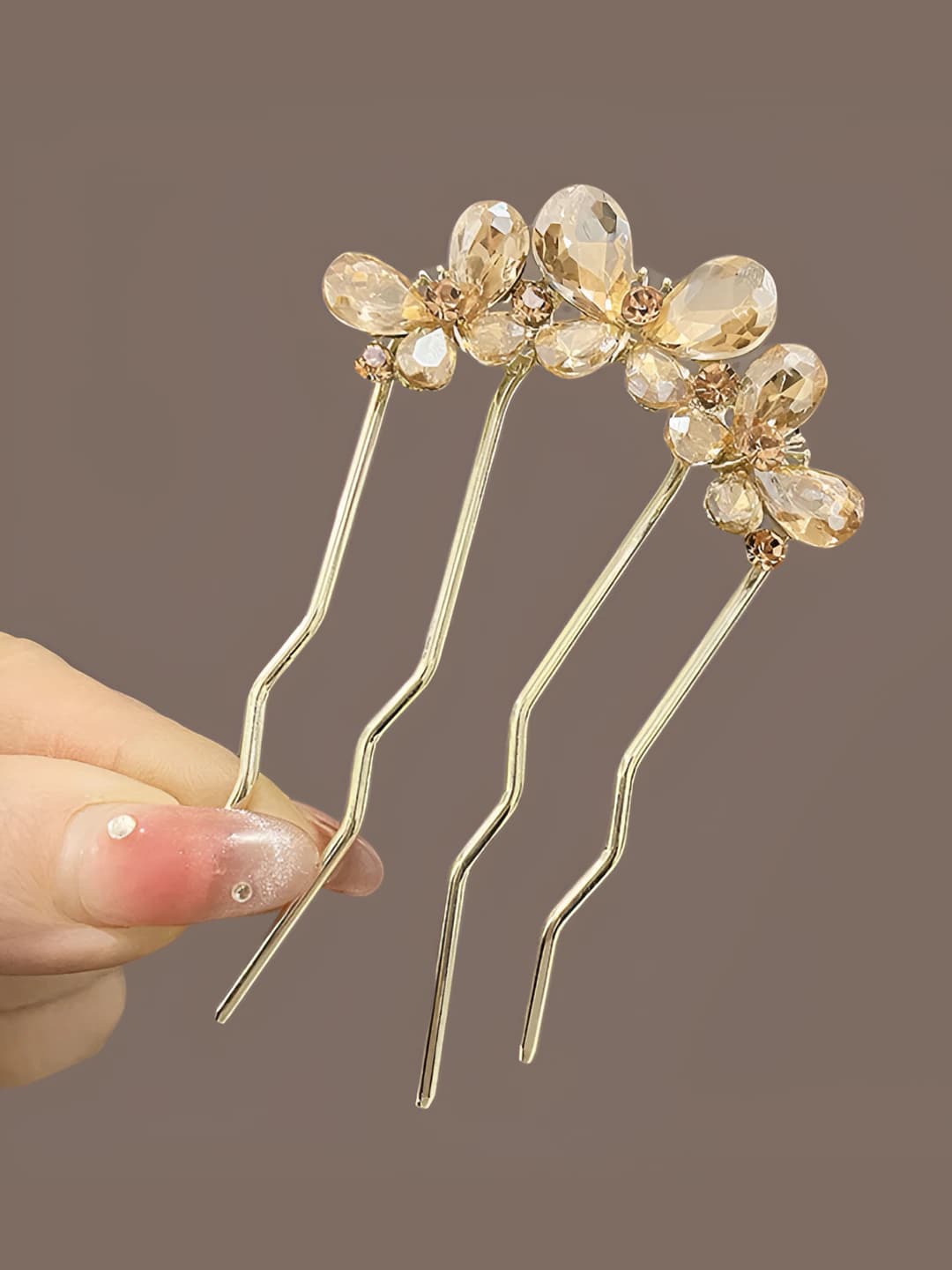 Gold butterfly comb 8.5 cm