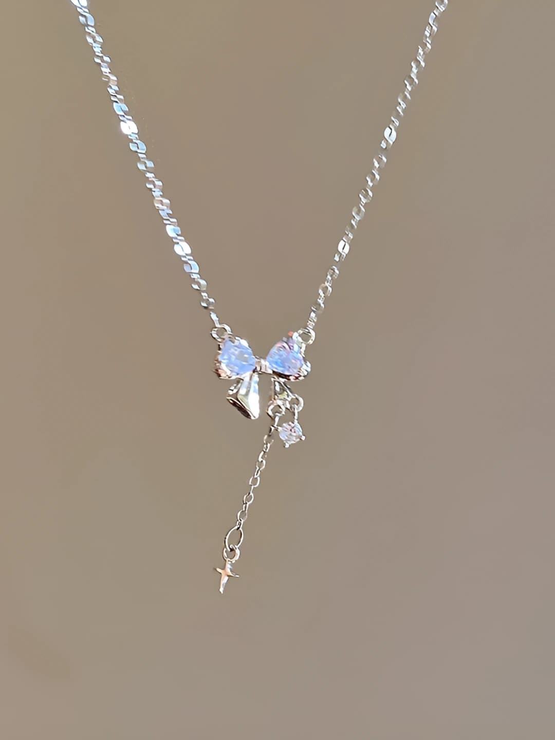 X145 Butterfly Zircon Tassel Necklace
