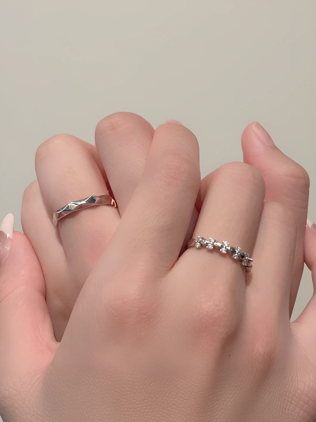 Women's couple rings: adjustable, geometric shape, diamond pattern, simple style, copper material, electroplated