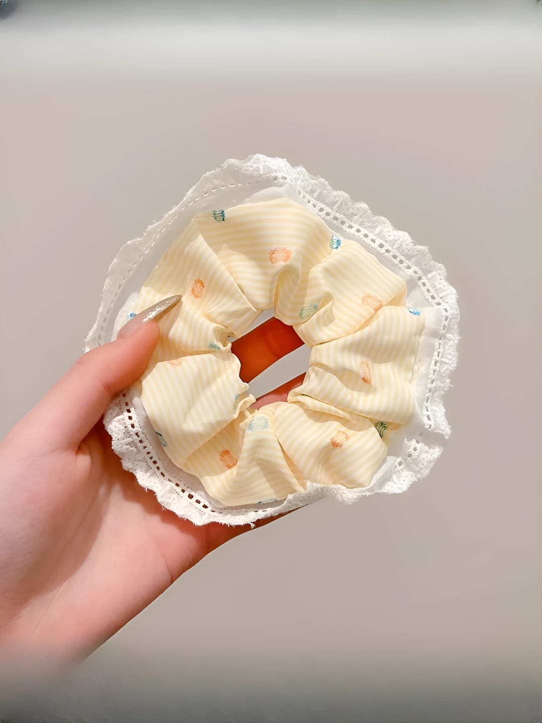 Polka stripe, yellow 12.5 cm