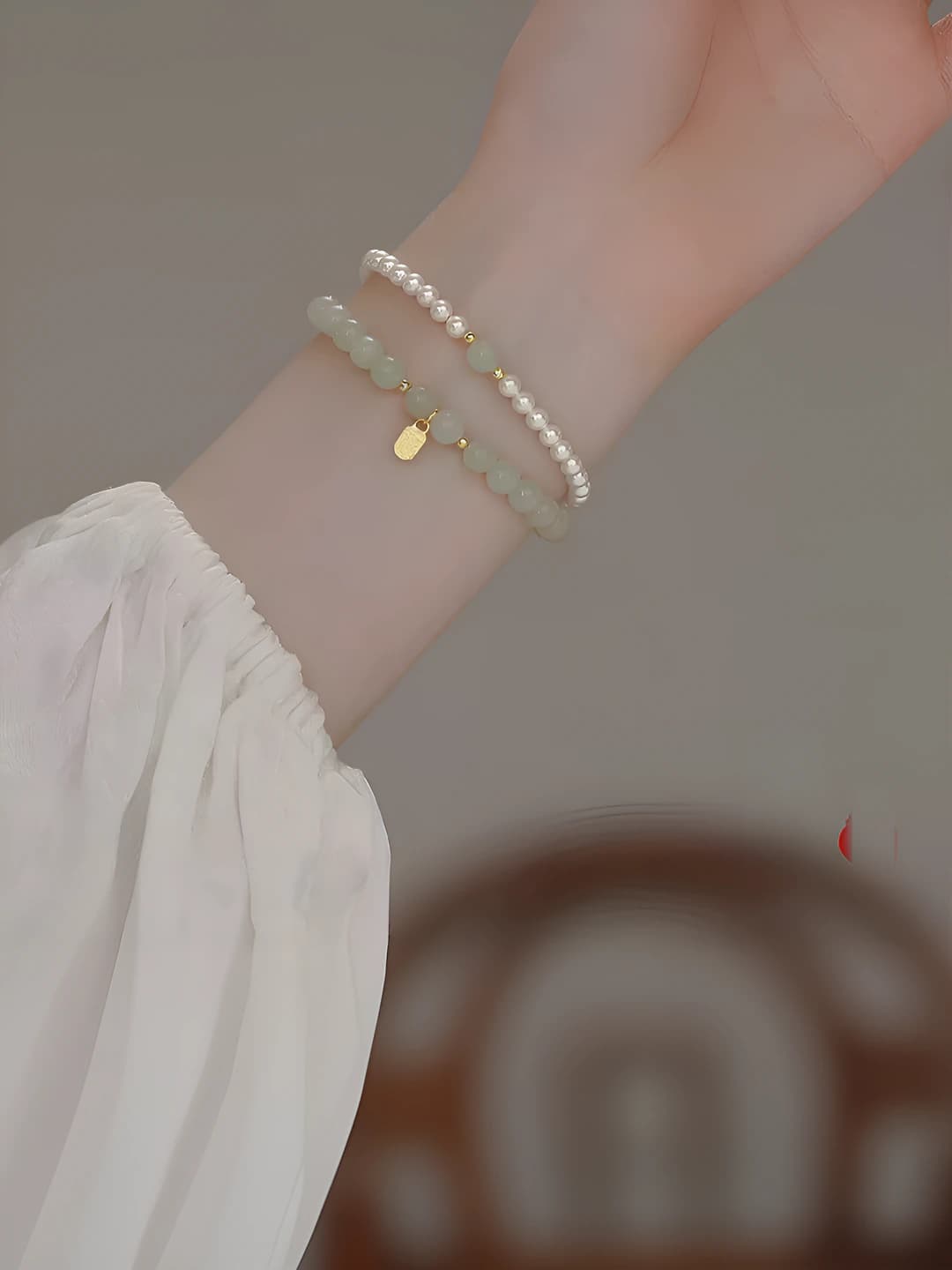 Women's thin pearl bracelet, handmade, japanese-korean style, design element