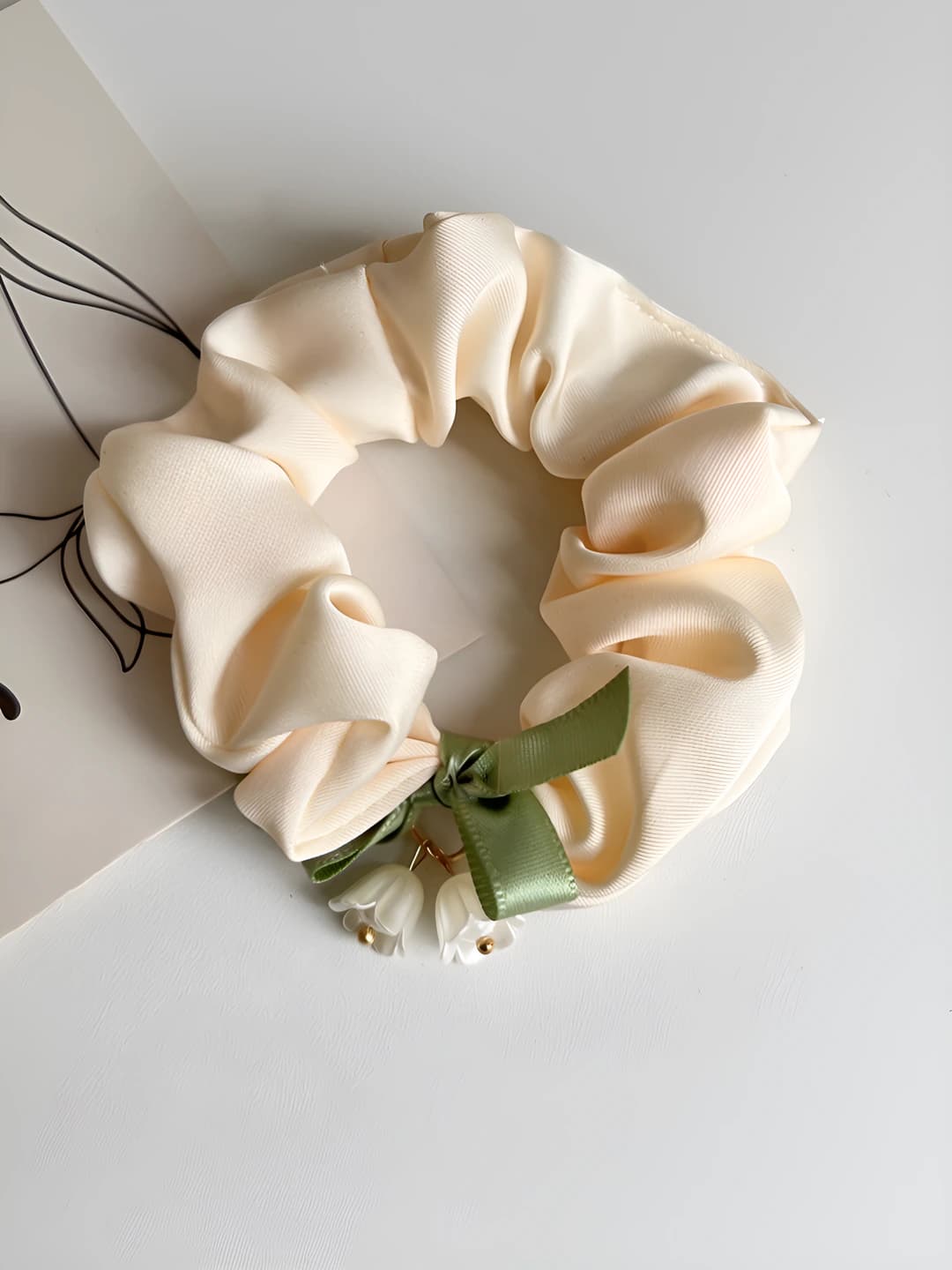 Beige, bow, 9 cm