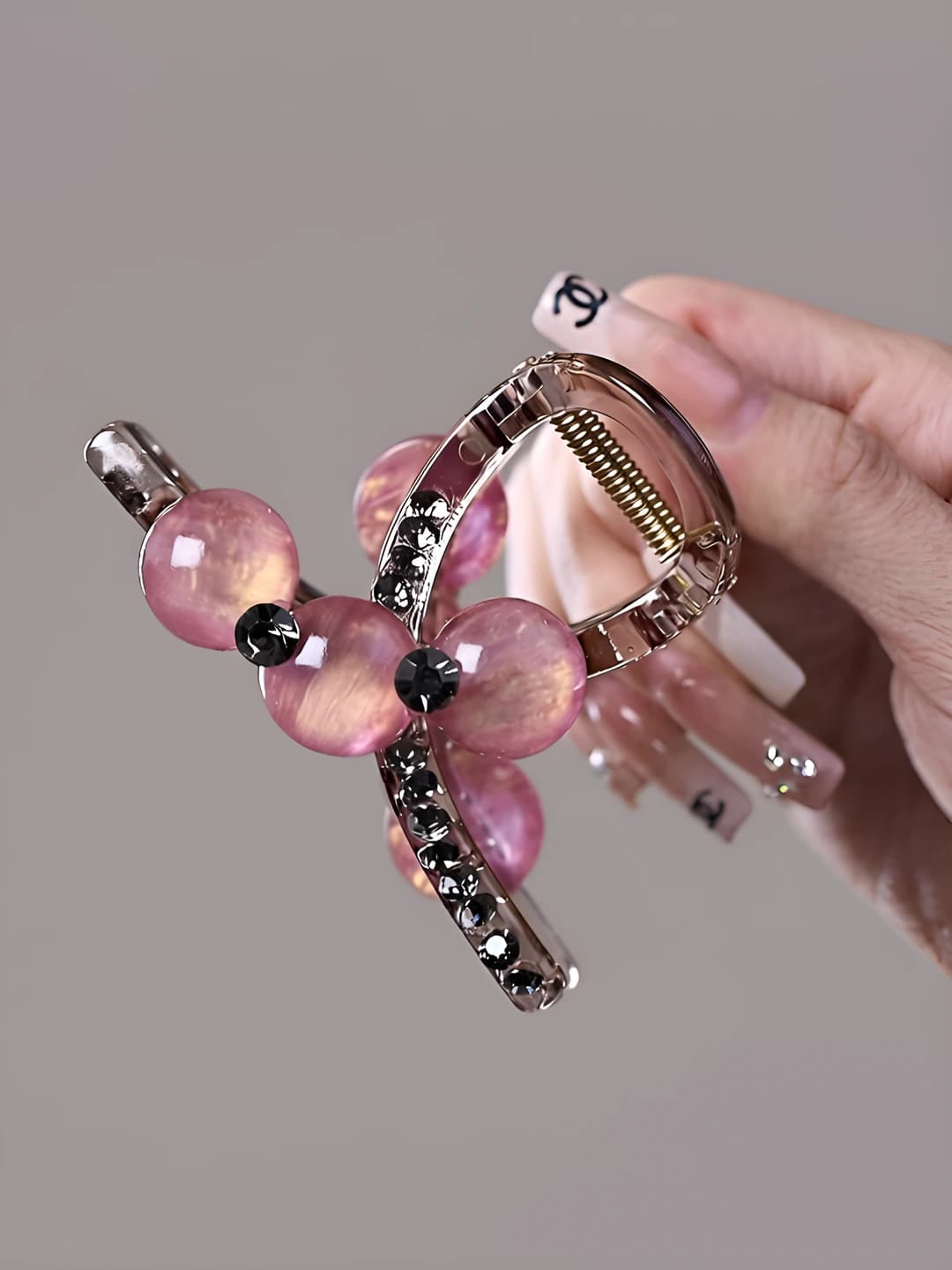 Letter Y, 3 beads, tea pink, 8 cm