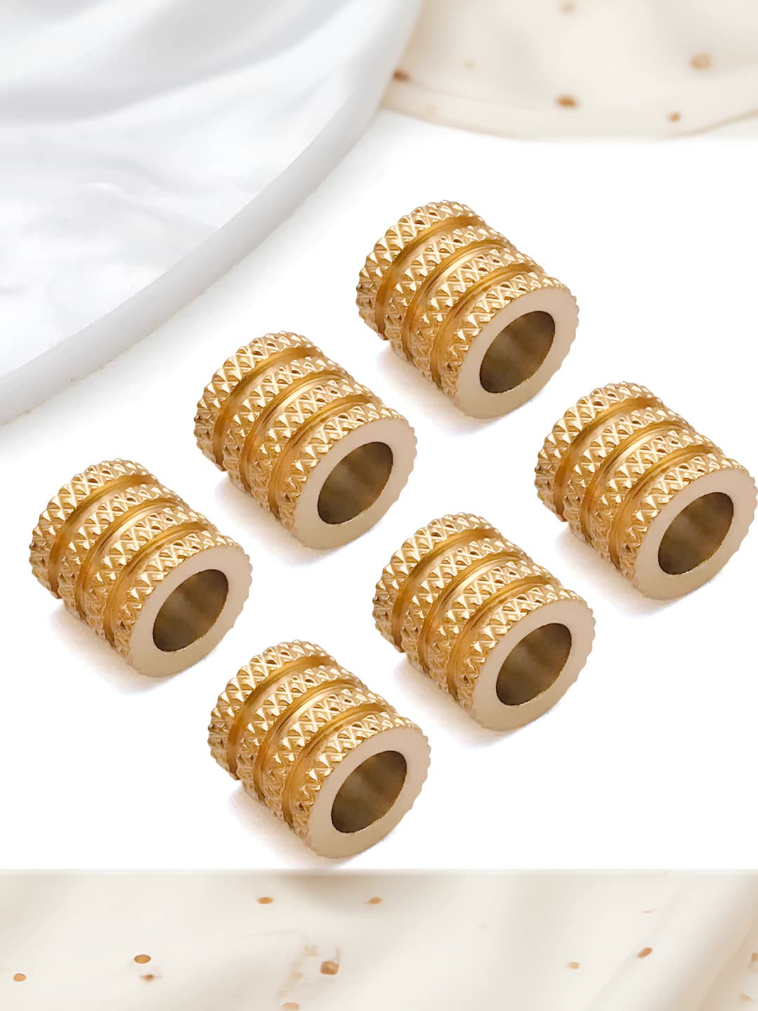 8x8x8mm, 5mm отверстие, золотое матовое нерж. сталь