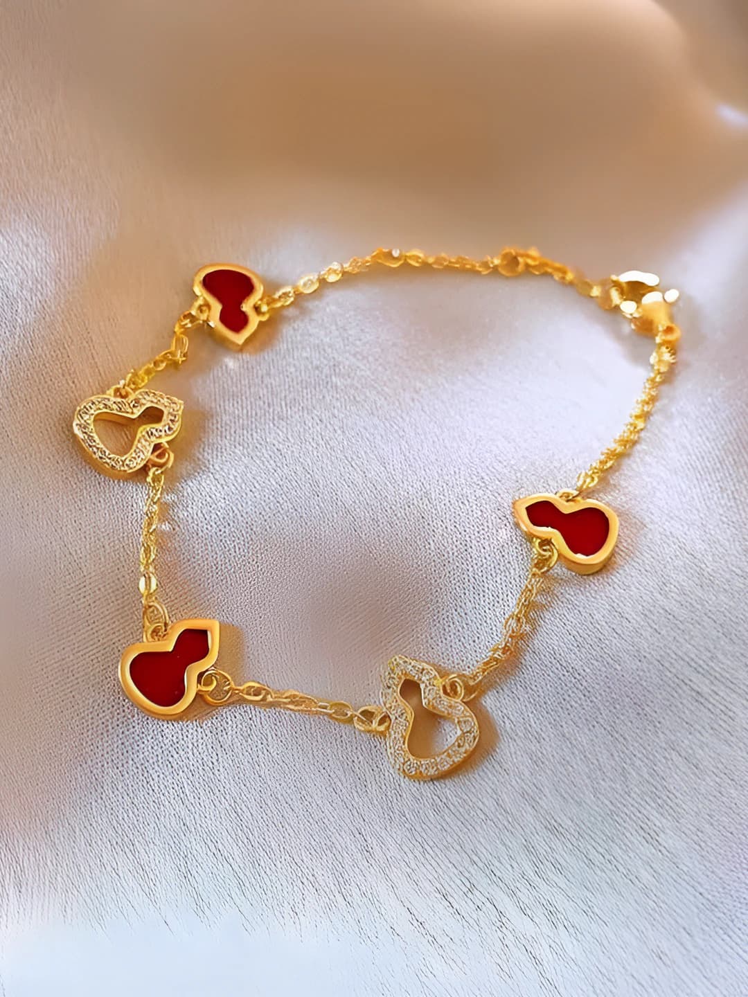 13# Bracelet - Gold - Red