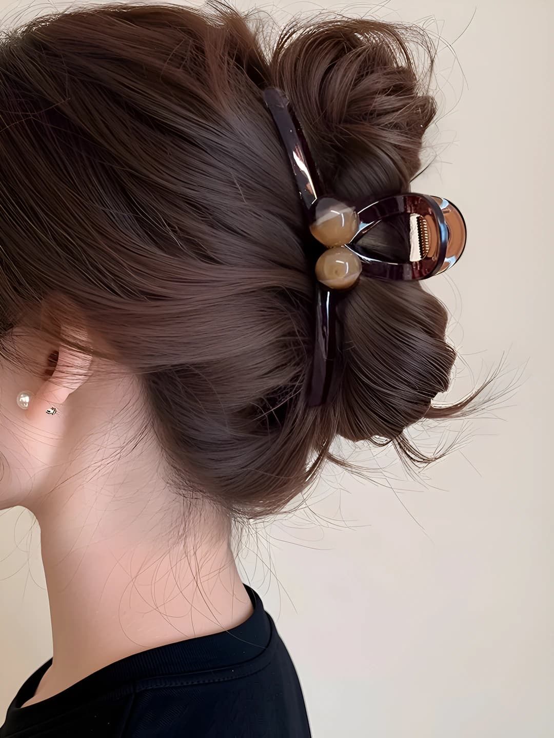 1# Brown gradient double pearl 12.5cm